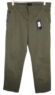 RICHMOND  Men Trousers 48 Green Cotton Stretch Straight Casual