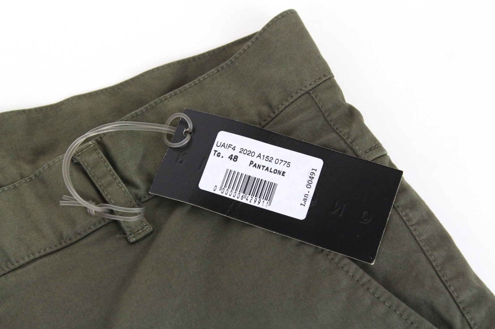 RICHMOND  Men Trousers 48 Green Cotton Stretch Straight Casual
