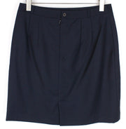 SUITSUPPLY Women Skirt 46 Navy Slim Pure Wool Formal Vented Zipped Short