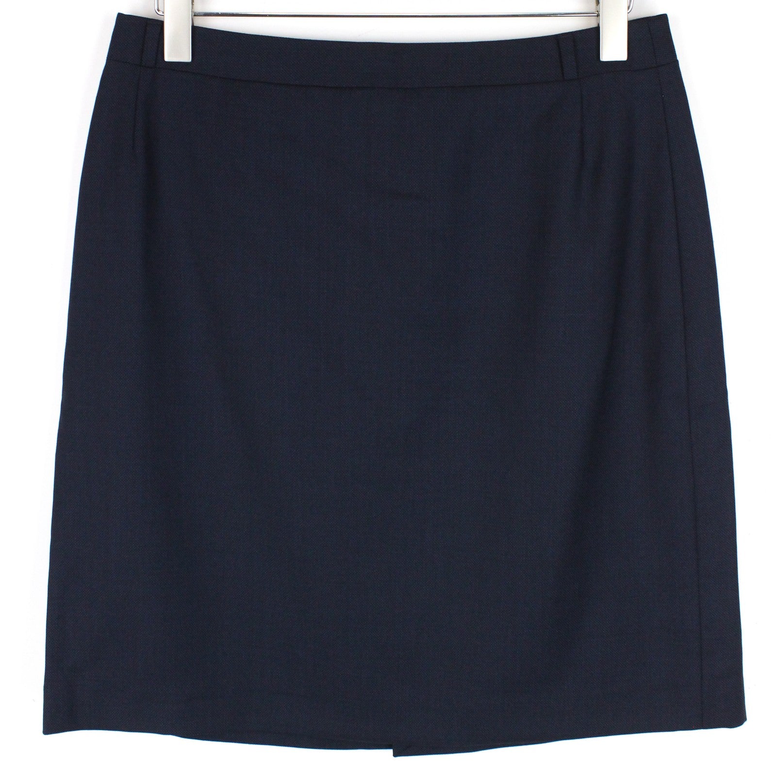 SUITSUPPLY Women Skirt 46 Navy Slim Pure Wool Formal Vented Zipped Short