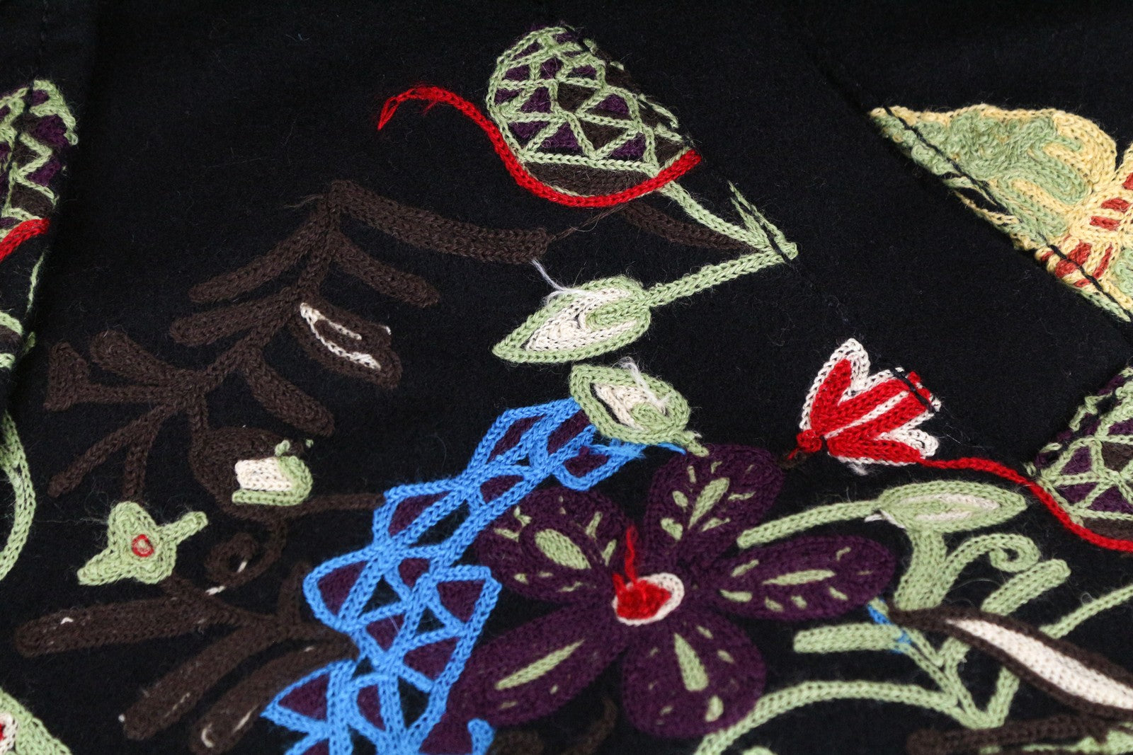 DESIGUAL Diana Women Coat 40 Black Embroidered Single-Breasted Collared