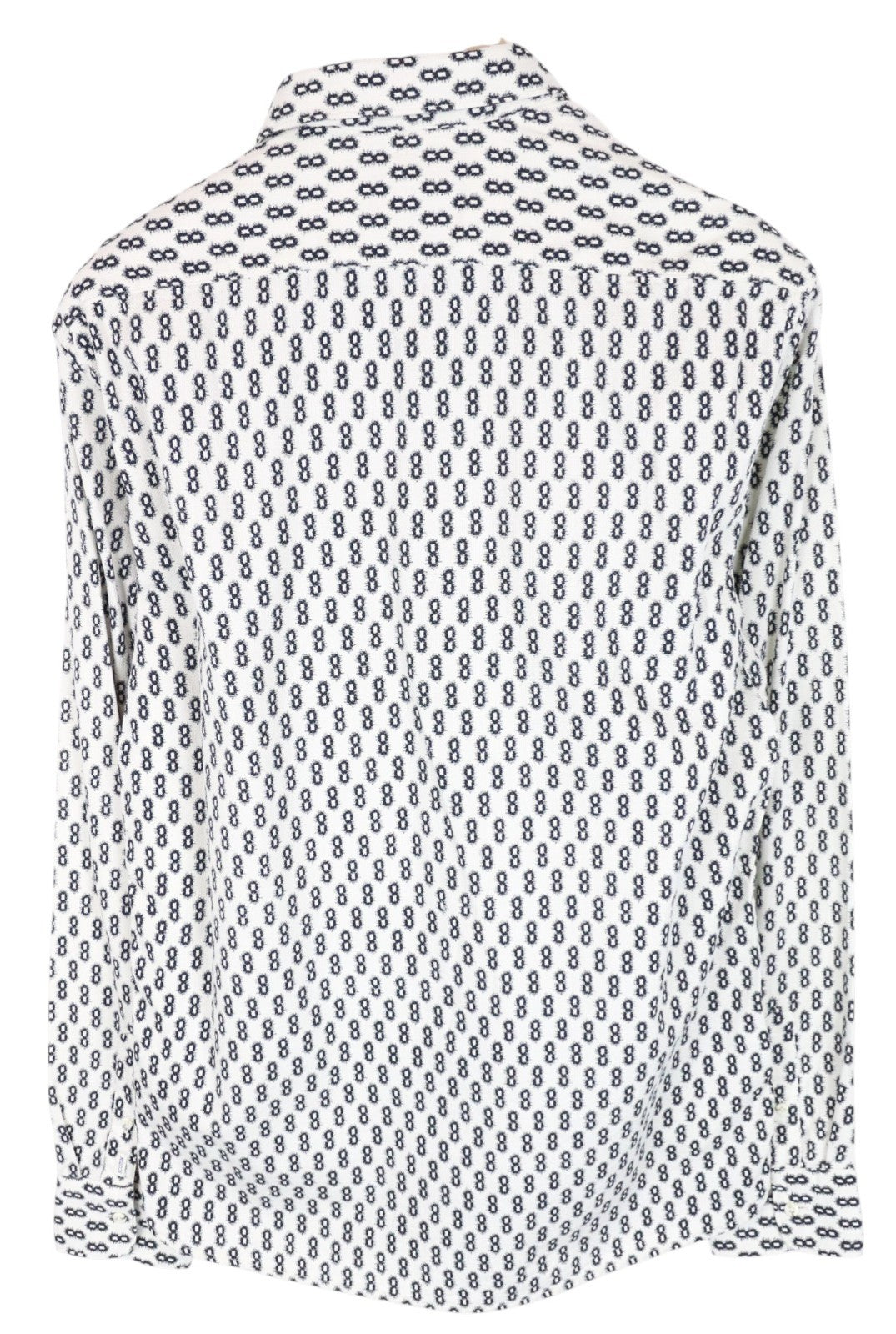 SCOTCH & SODA Ams Couture Men Shirt L White Pure Cotton Patterned Long Sleeve