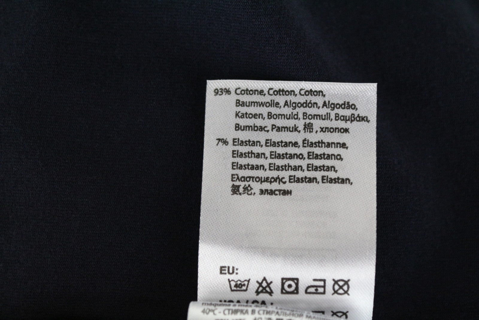 REPLAY Underwear Men T-Shirt S Navy Cotton Stretch Plain Short Sleeved Casual