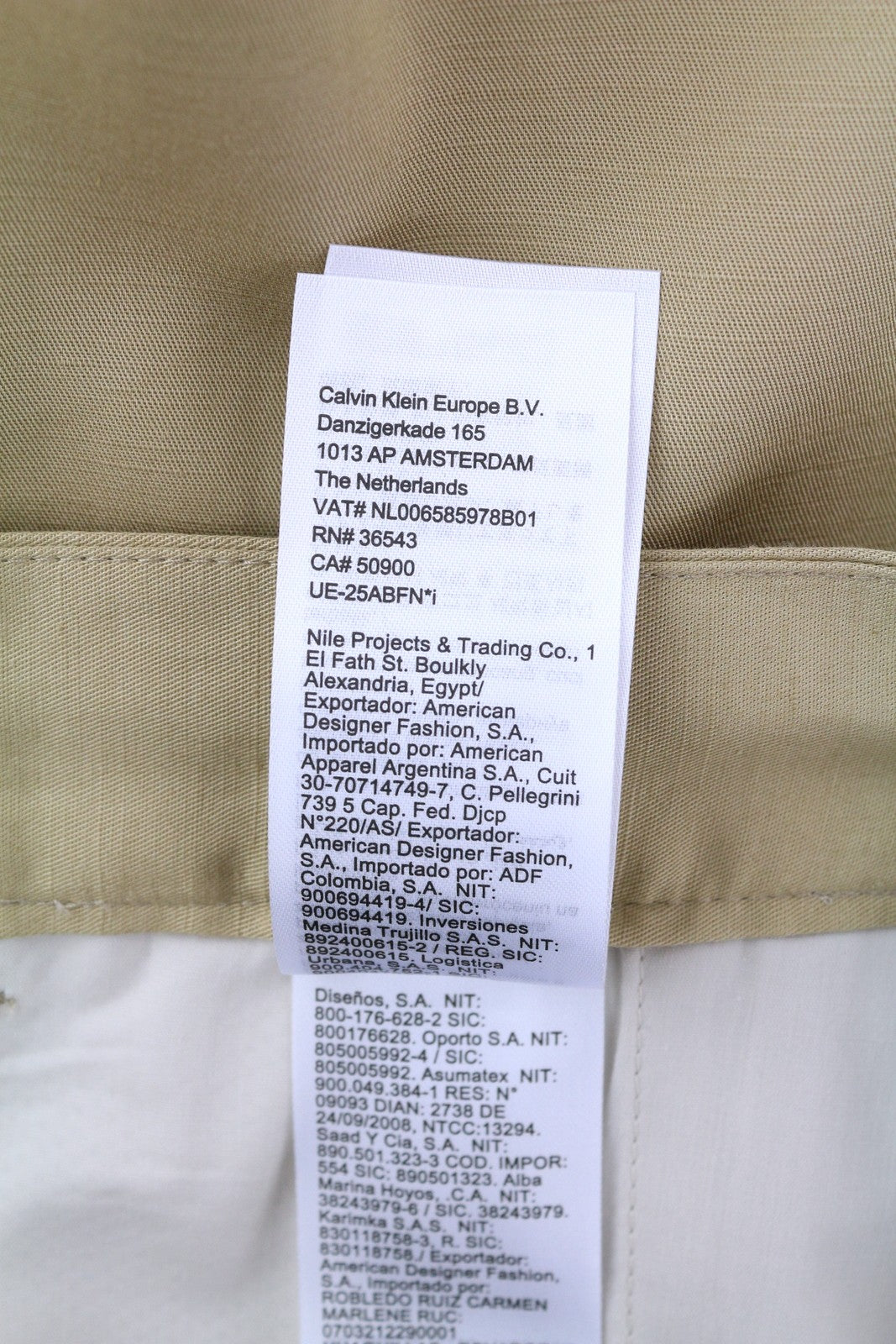 CALVIN KLEIN Piece Dyed Tencel Tapered Men Trousers W40/L32 Brown Linen Blend