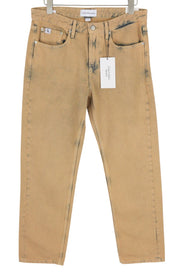 CALVIN KLEIN 90s Straight Men Jeans W30 Faded Brown Zip Fly Logo Denim RRP119