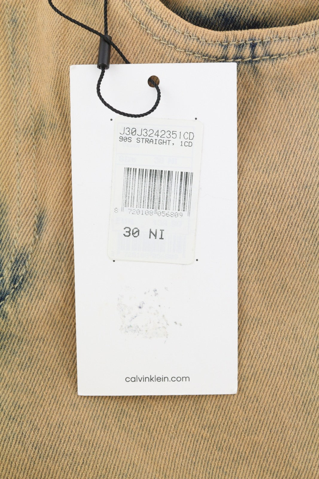 CALVIN KLEIN 90s Straight Men Jeans W30 Faded Brown Zip Fly Logo Denim RRP119