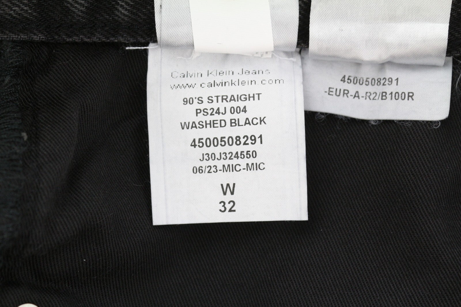 CALVIN KLEIN 90s Straight Men Jeans W32 Black Zip Fly Pockets Denim RRP119