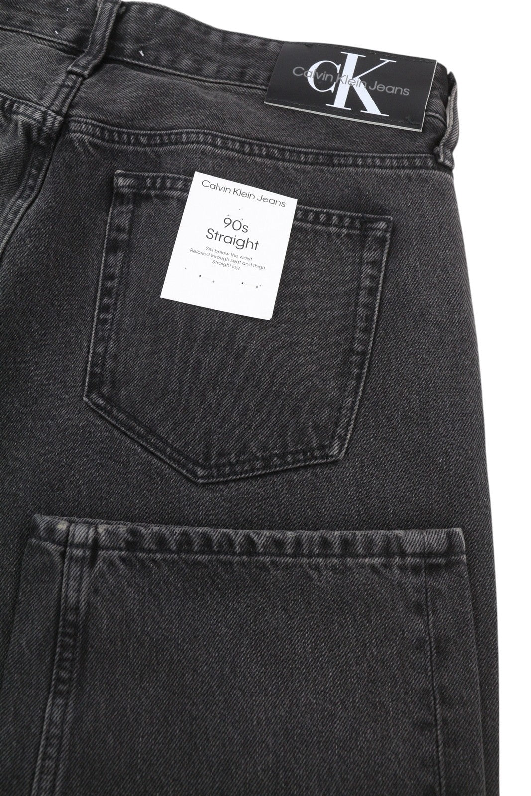 CALVIN KLEIN 90s Straight Men Jeans W32 Black Zip Fly Pockets Denim RRP119