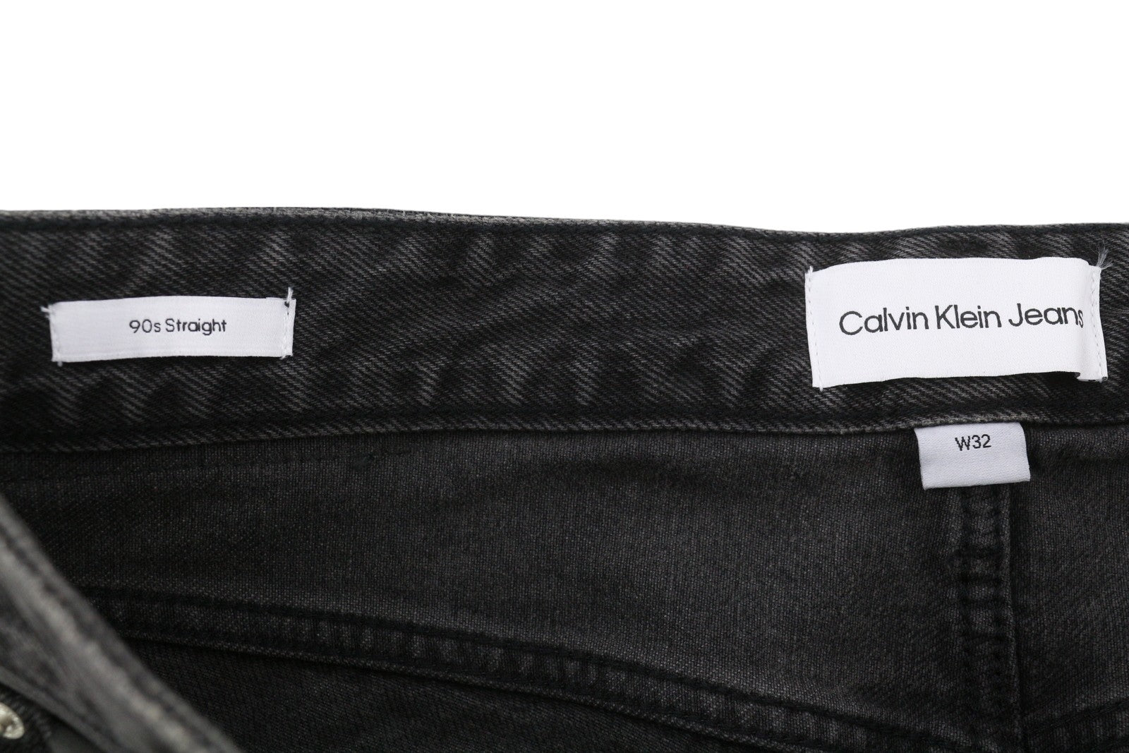 CALVIN KLEIN 90s Straight Men Jeans W32 Black Zip Fly Pockets Denim RRP119