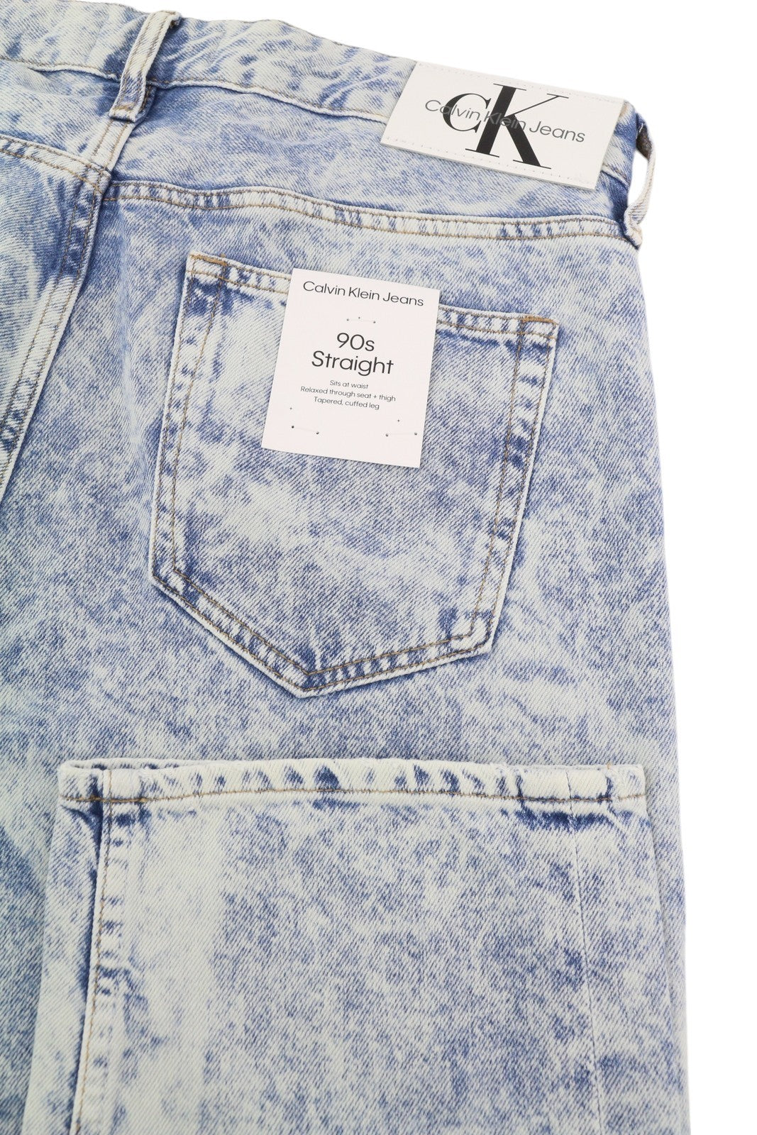 CALVIN KLEIN 90s Straight Men Jeans W31 Faded Blue Zip Fly Logo Denim RRP119