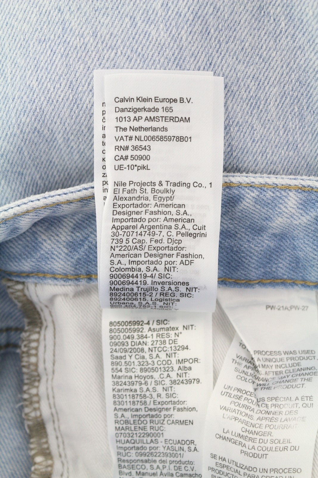 CALVIN KLEIN 90s Straight Men Jeans W29 Light Blue Washed Faded Zip Fly Denim