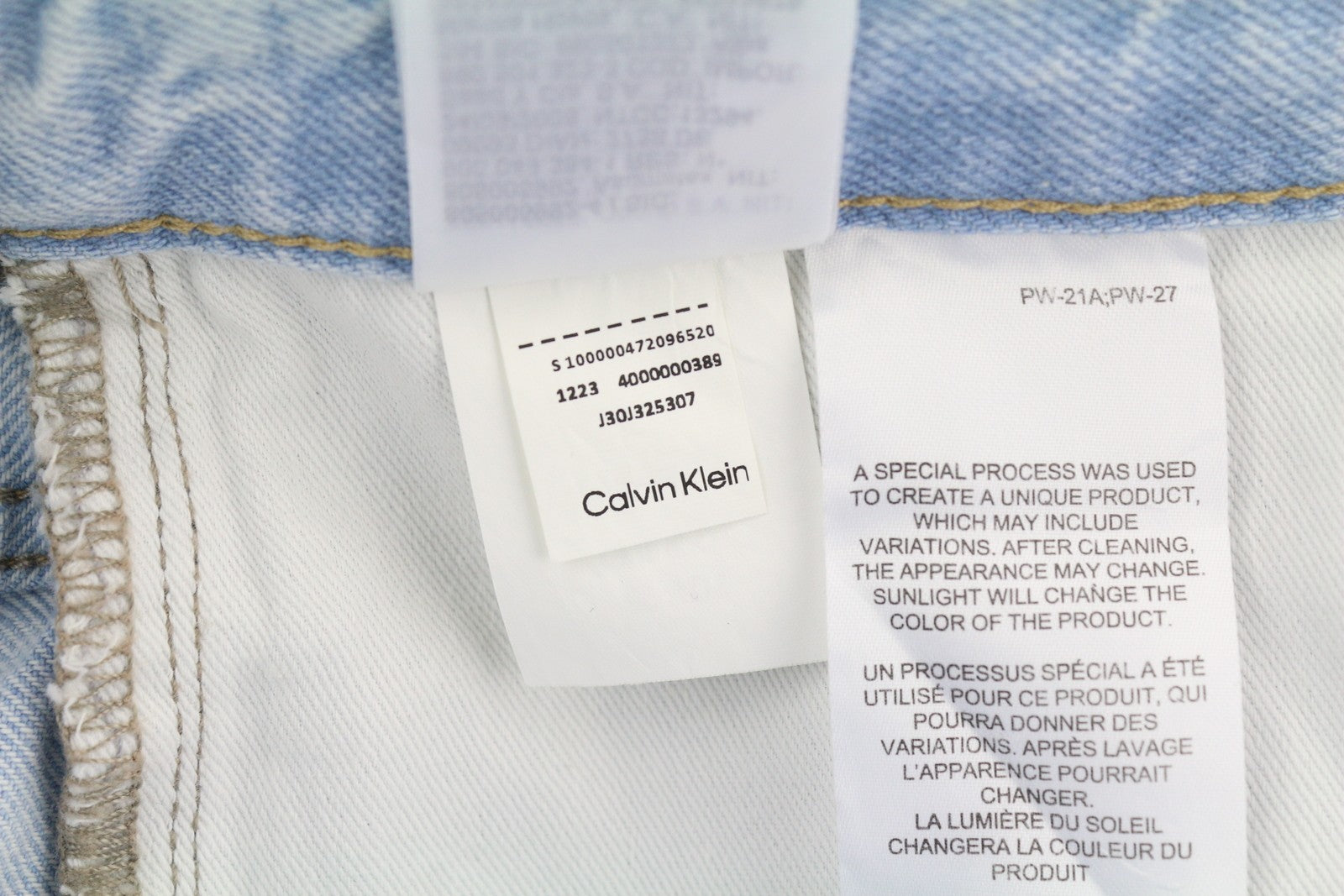 CALVIN KLEIN 90s Straight Men Jeans W30 Light Blue Washed Faded Zip Fly Denim