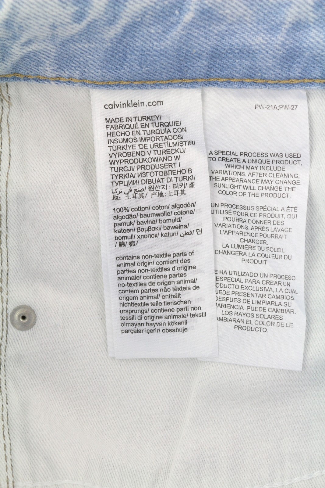 CALVIN KLEIN 90s Straight Men Jeans W30 Light Blue Washed Faded Zip Fly Denim