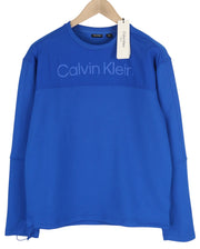 CALVIN KLEIN Men Sweatshirt S Blue Sport Crew Neck Front Logo Pull On RRP109