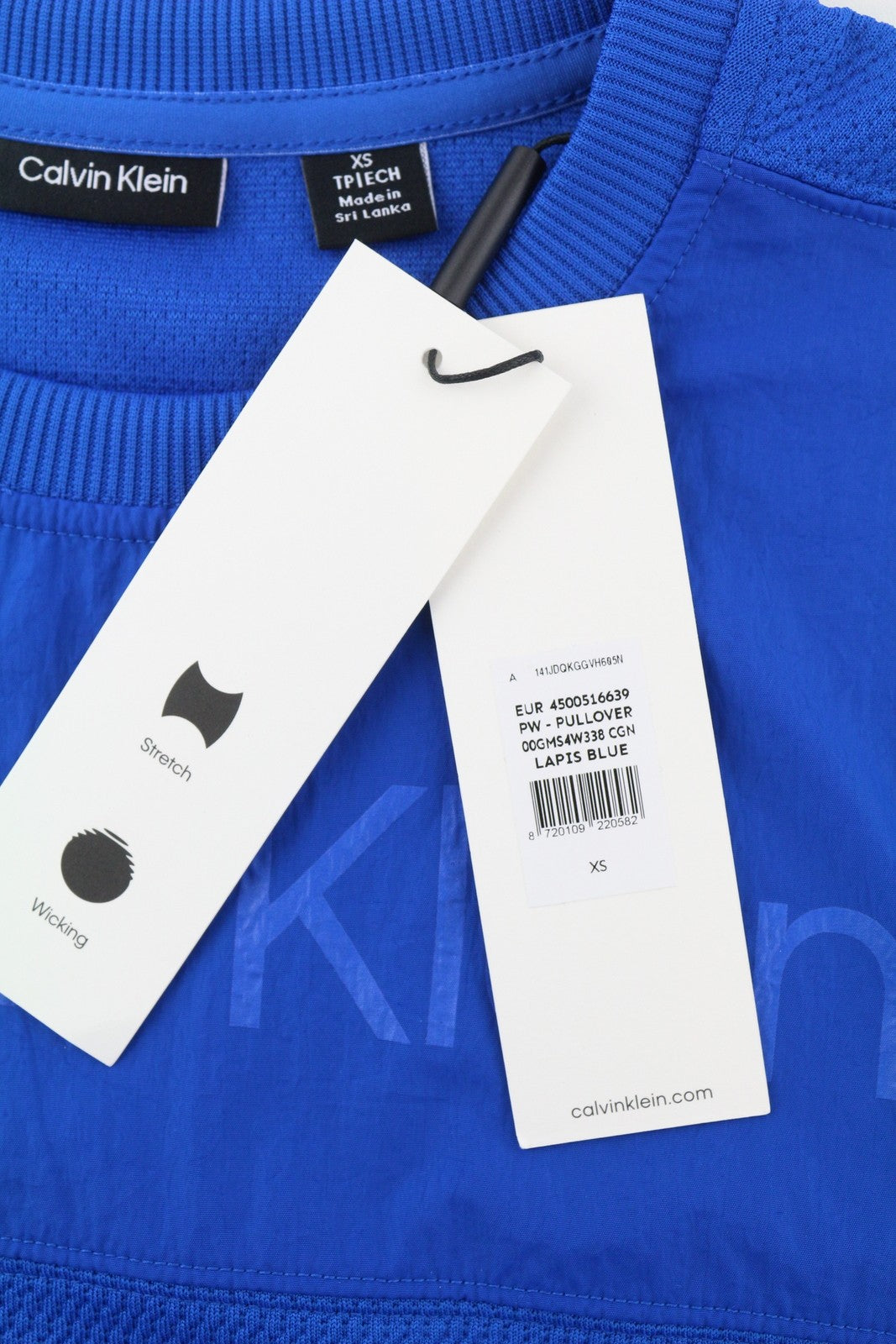 CALVIN KLEIN Men Sweatshirt XS Blue Sport Crew Neck Front Logo Pull On RRP109