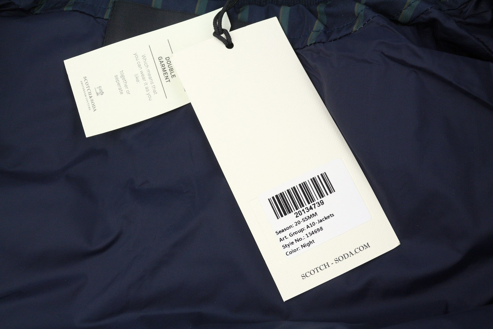 SCOTCH & SODA Men Jacket M Dark Blue Double Garment Hidden Button Waistcoat 2in1