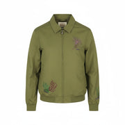 SCOTCH & SODA Men Jacket M Khaki Green Patterned Spread Full Zip Lightweight
