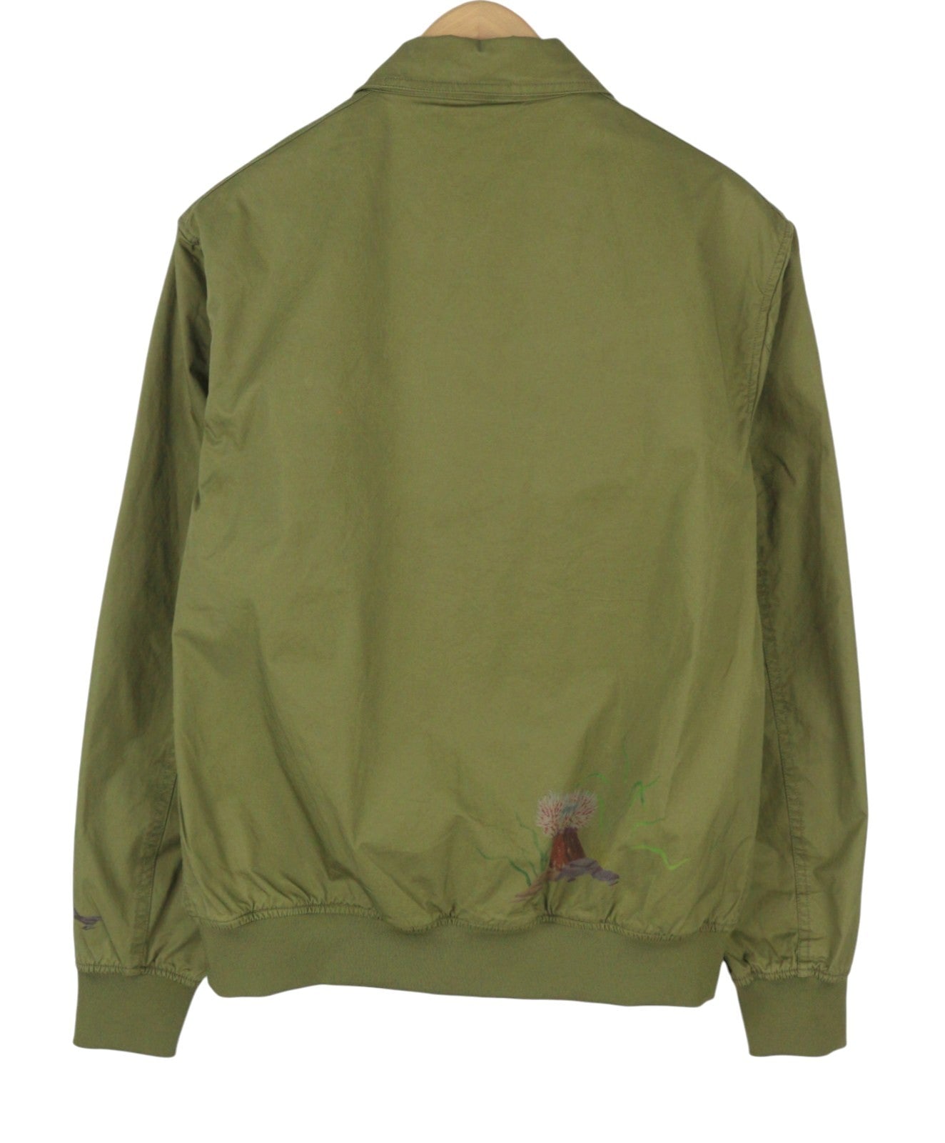 SCOTCH & SODA Men Jacket M Khaki Green Patterned Spread Full Zip Lightweight
