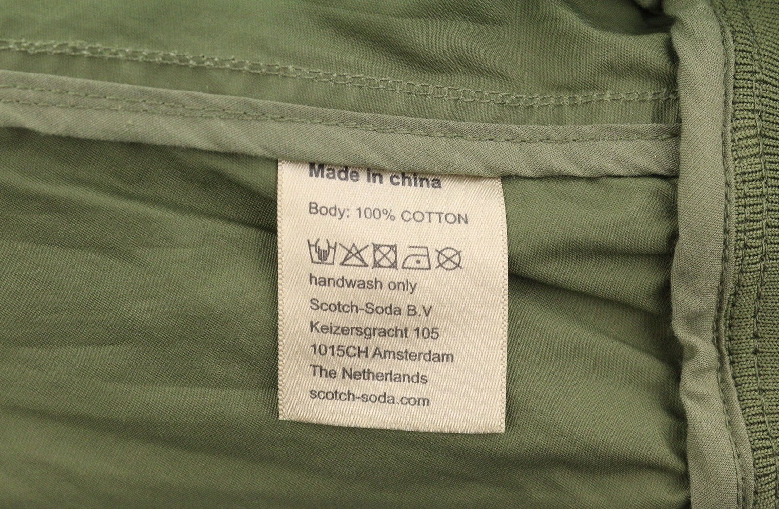 SCOTCH & SODA Men Jacket M Khaki Green Patterned Spread Full Zip Lightweight