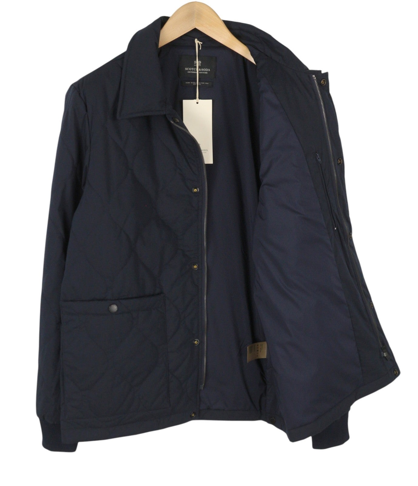 SCOTCH & SODA Men Jacket M Dark Blue Quilted Slightly Padded Lightweight