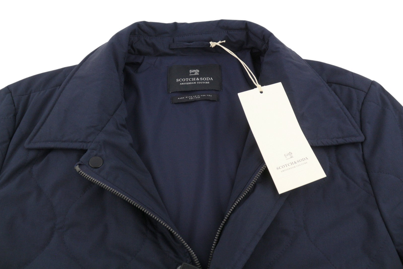 SCOTCH & SODA Men Jacket M Dark Blue Quilted Slightly Padded Lightweight