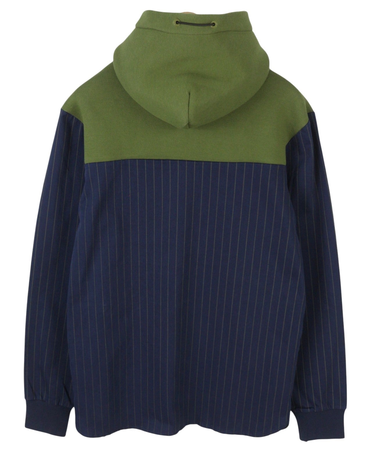 SCOTCH & SODA Men Jacket M Blue Pinstriped Half Zip Hooded Lightweight Anorak