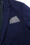 SCOTCH & SODA Men Blazer M Dark Blue Cotton Notch Lapel Single-Breasted