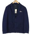 SCOTCH & SODA Men Blazer M Dark Blue Cotton Notch Lapel Single-Breasted