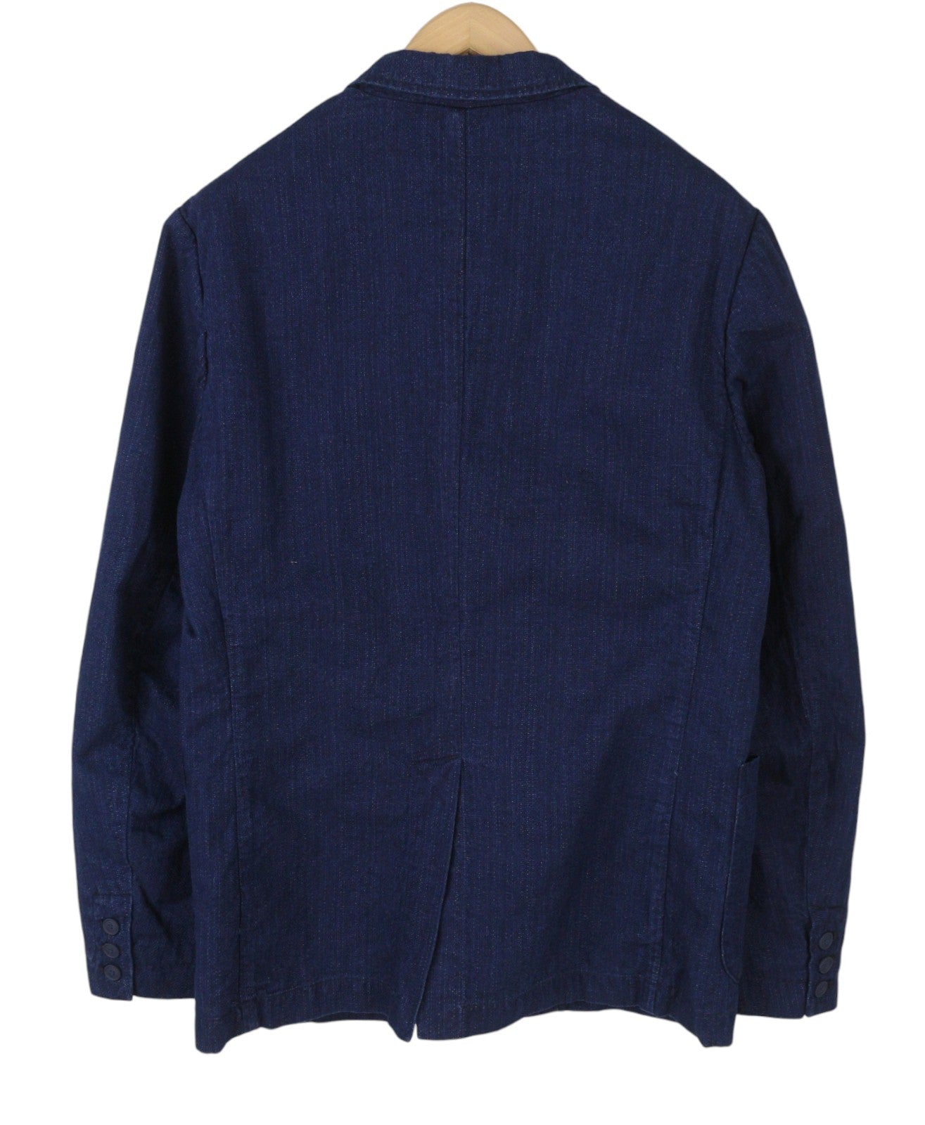 SCOTCH & SODA Men Blazer M Dark Blue Cotton Notch Lapel Single-Breasted
