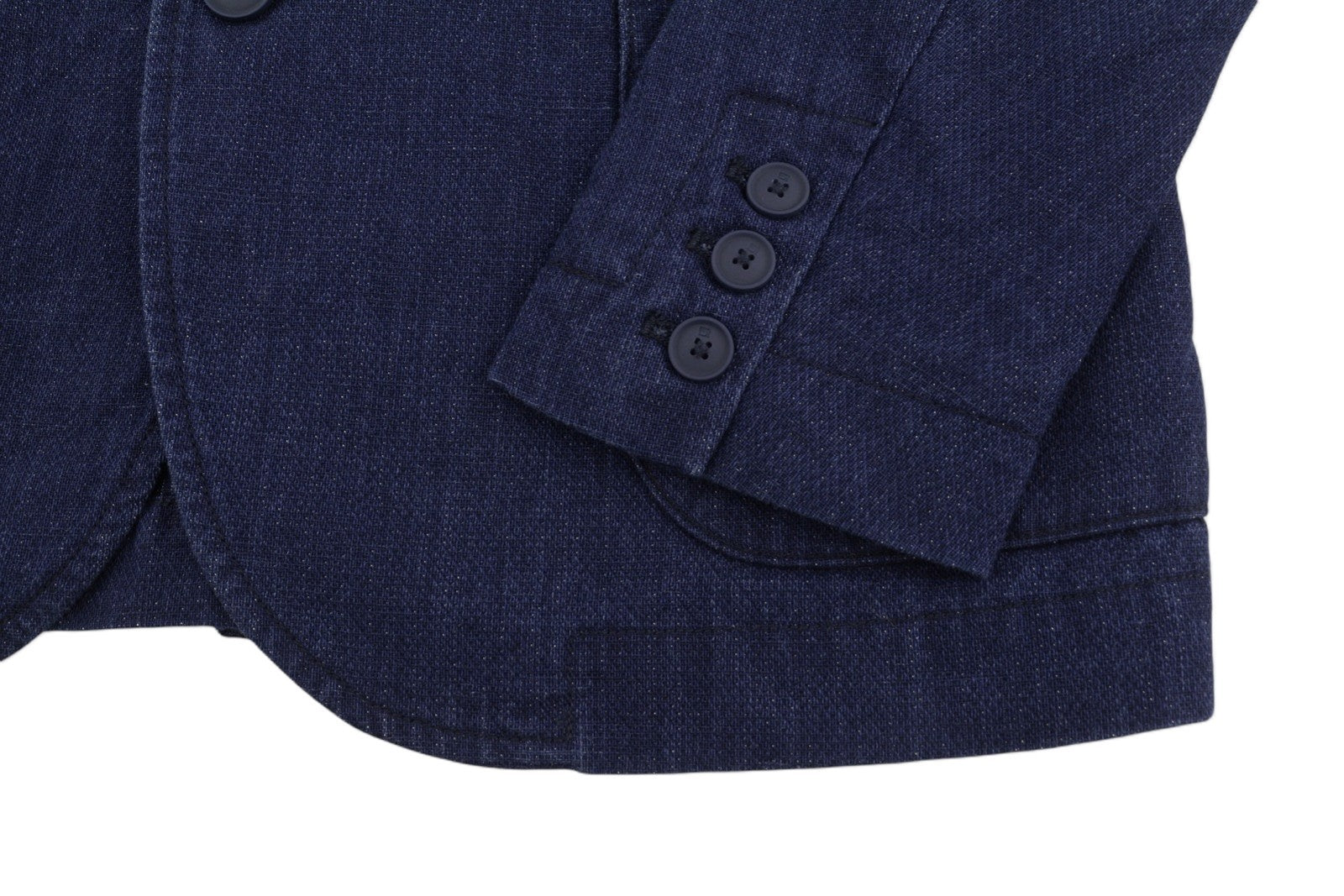 SCOTCH & SODA Men Blazer S Dark Blue Denim Look Notch Lapel Single-Breasted