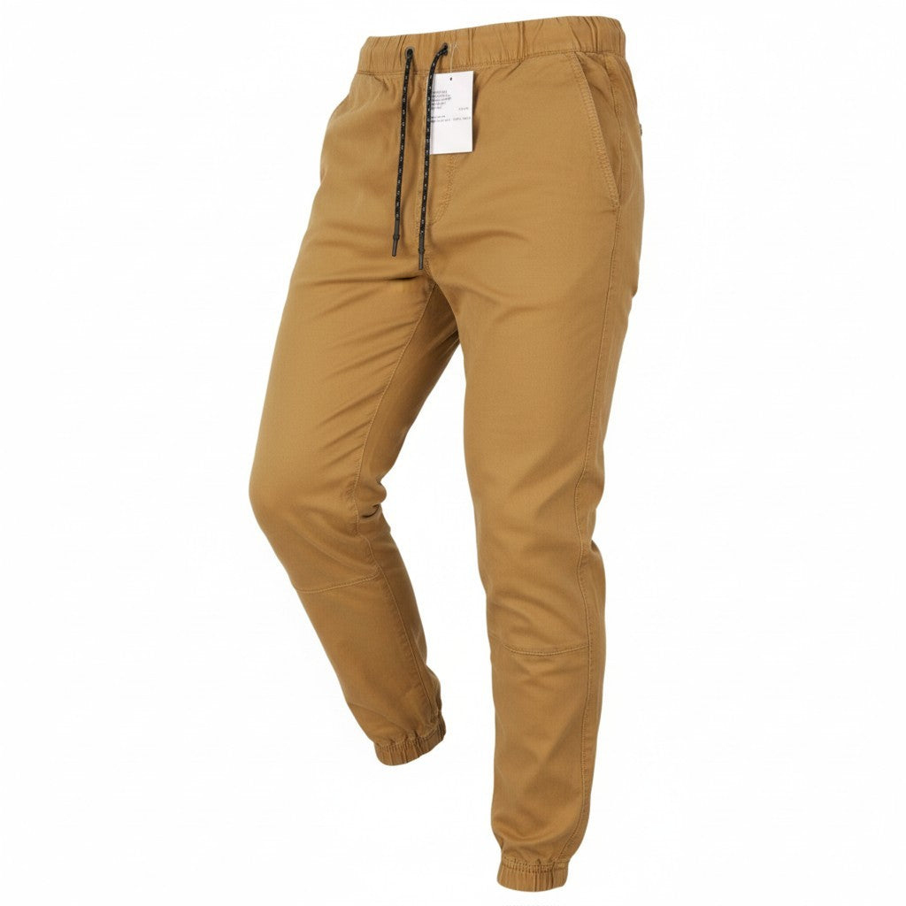 AMERICAN EAGLE OUTFITTERS Twill Jogger Men Trousers M Brown Flex Stretch