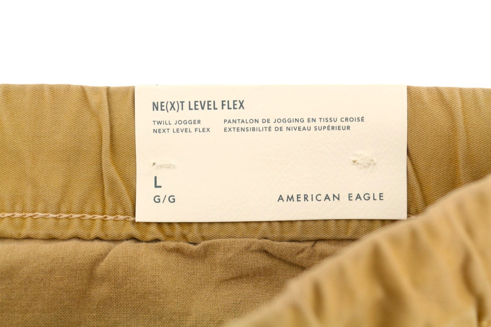 AMERICAN EAGLE OUTFITTERS Twill Jogger Men Trousers L Brown Flex Stretch