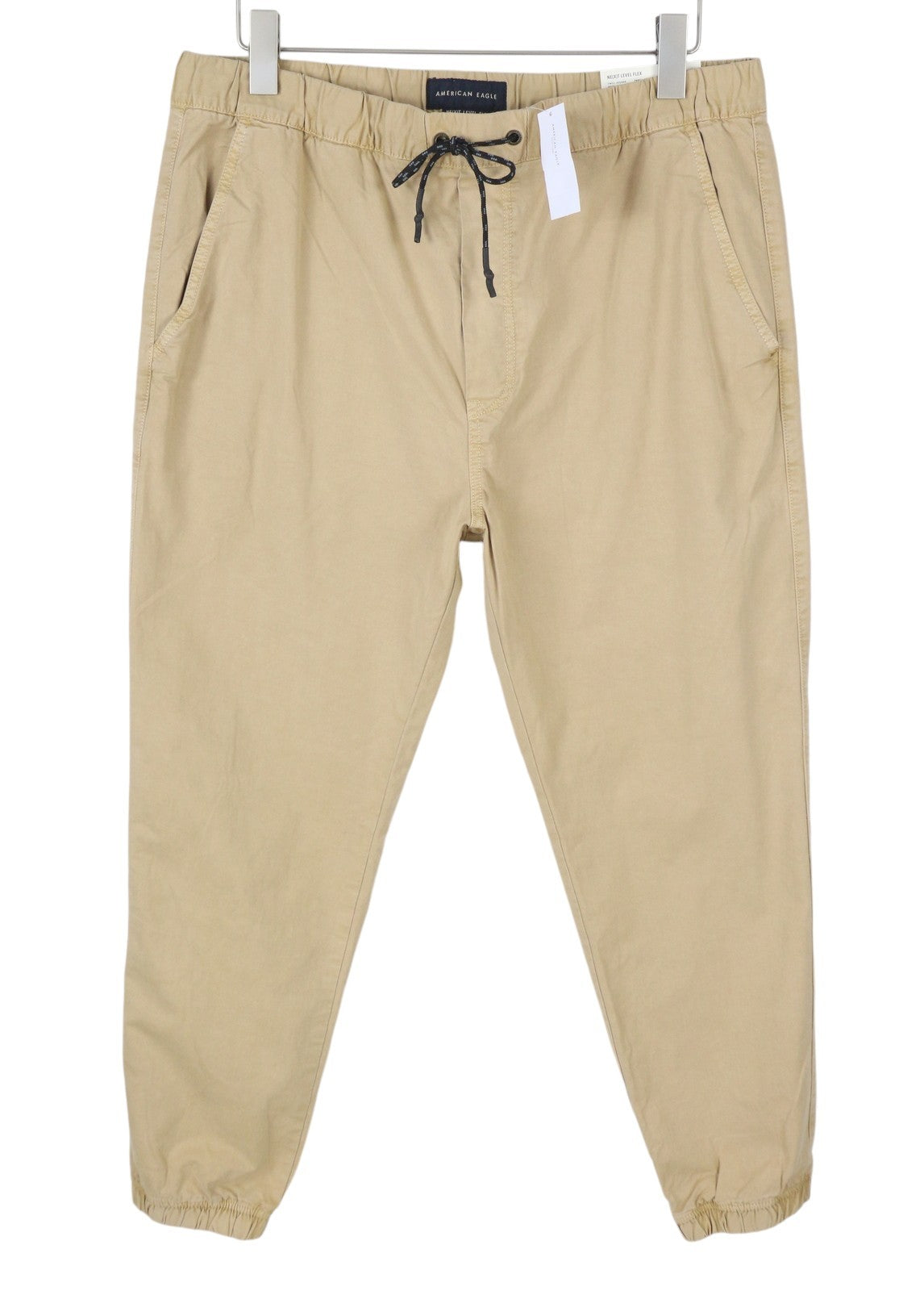 AMERICAN EAGLE OUTFITTERS Twill Jogger Men Trousers L Beige Next Level Flex