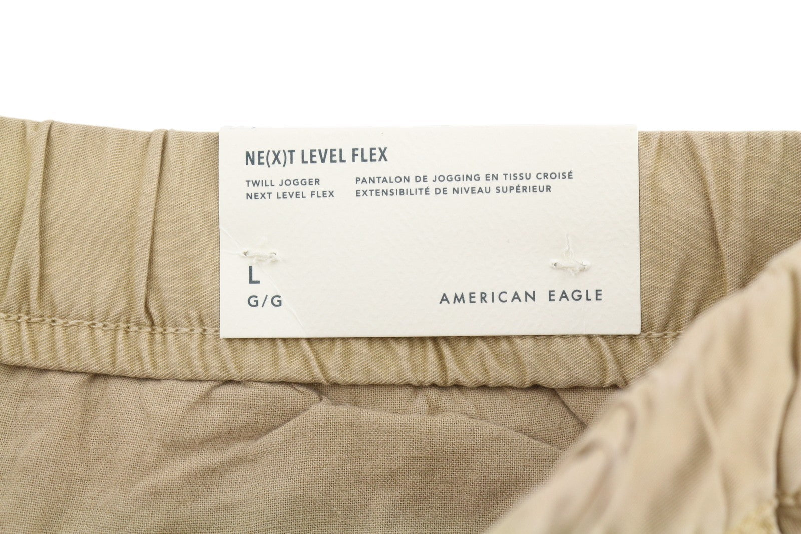 AMERICAN EAGLE OUTFITTERS Twill Jogger Men Trousers L Beige Next Level Flex