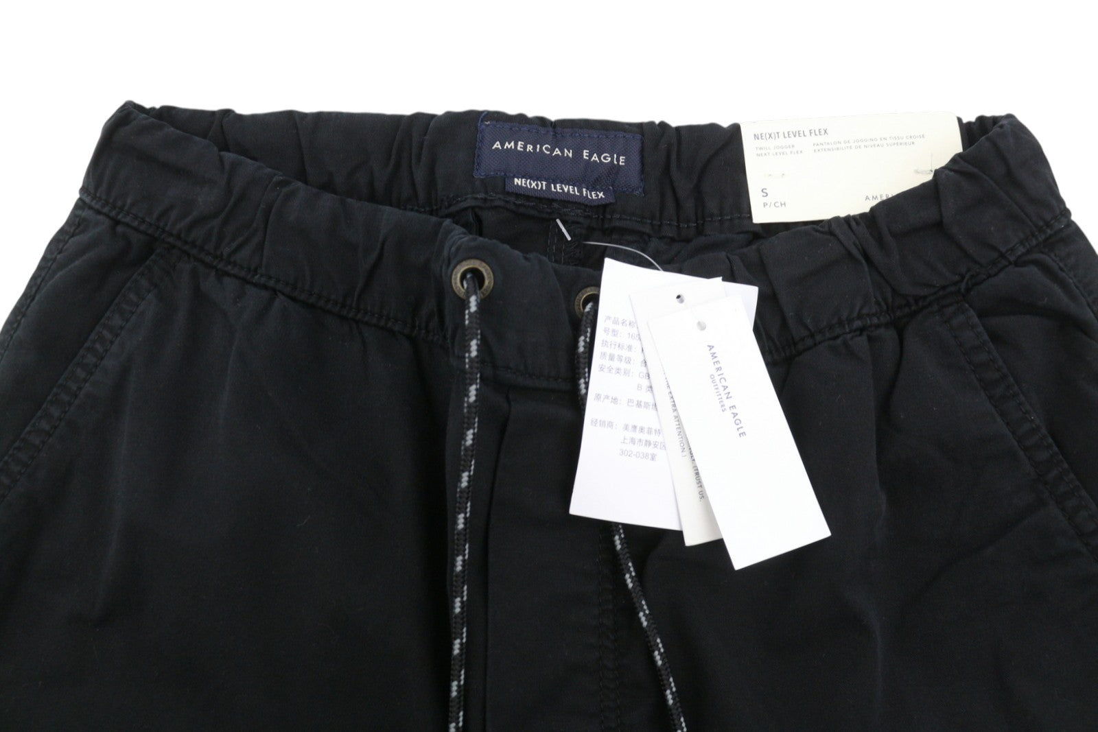 AMERICAN EAGLE OUTFITTERS Twill Jogger Men Trousers S Black Next Level Flex