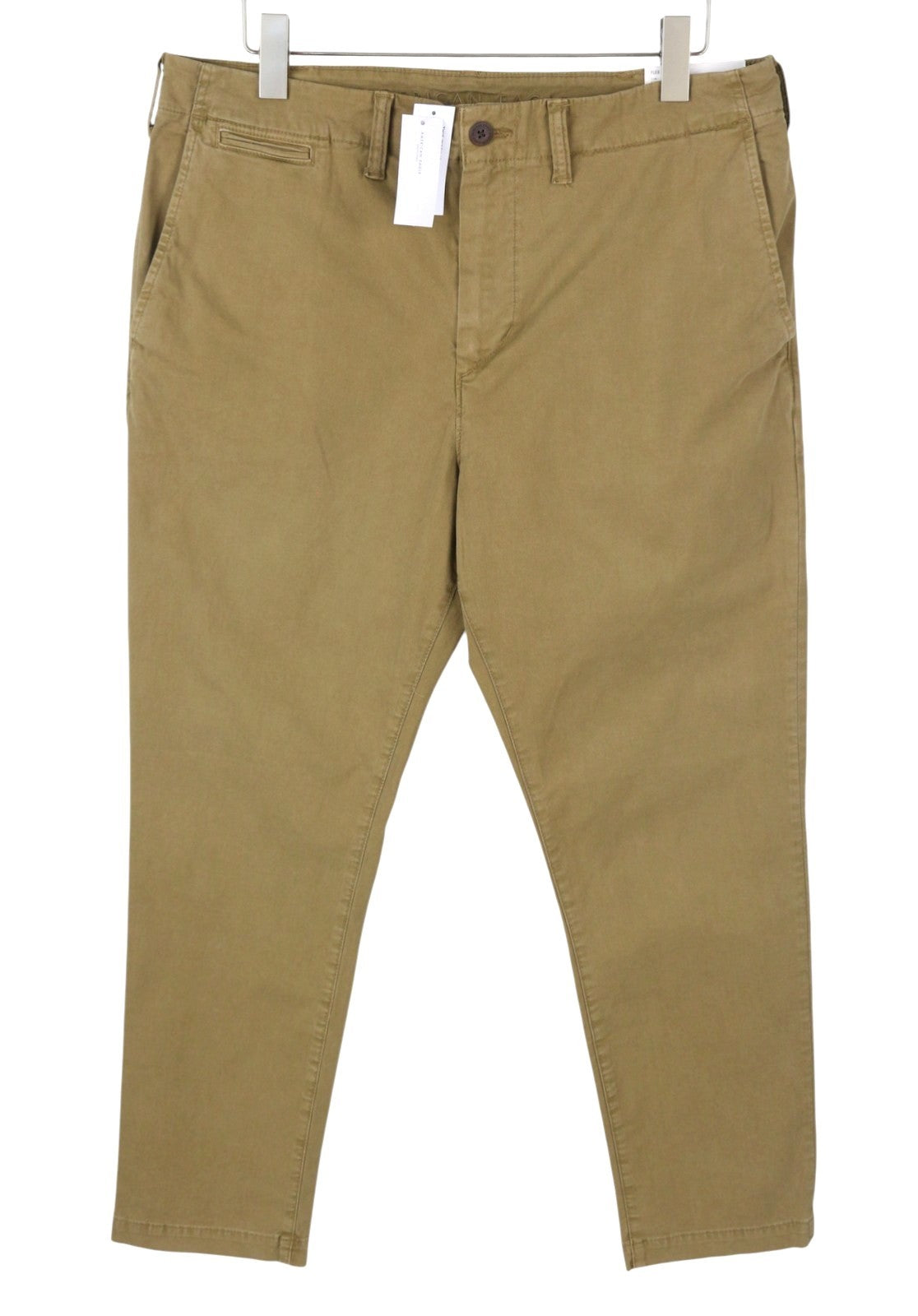 AMERICAN EAGLE OUTFITTERS Flex Slim Men Trousers W36/L30 Brown Zip Fly Cropped
