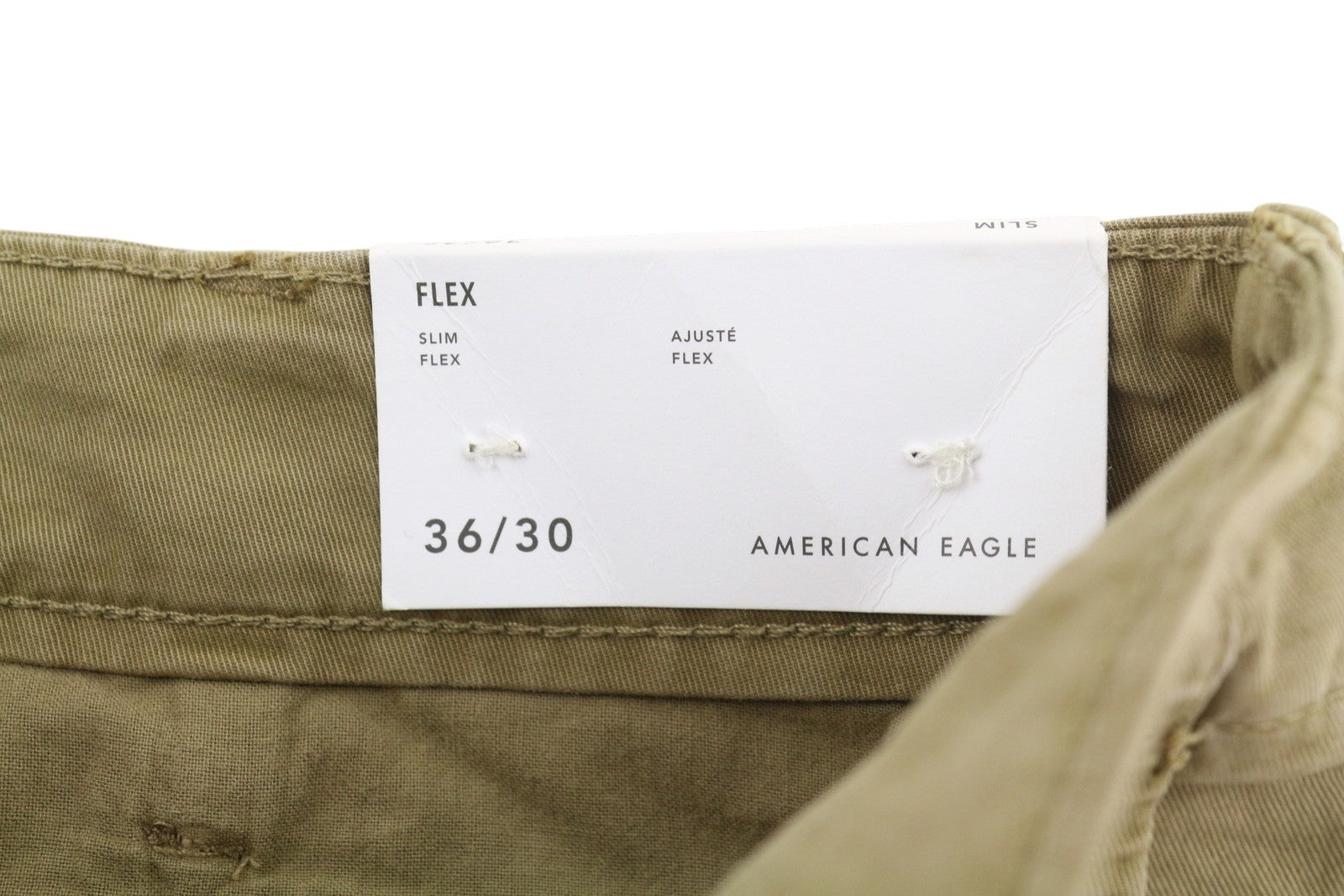 AMERICAN EAGLE OUTFITTERS Flex Slim Men Trousers W36/L30 Brown Zip Fly Cropped