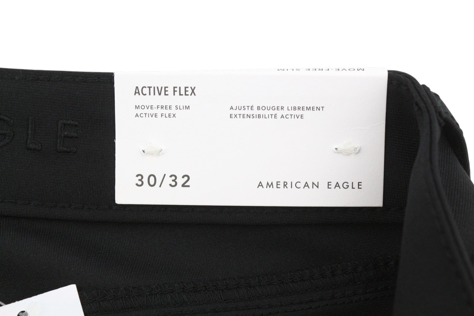 AMERICAN EAGLE OUTFITTERS Move-Free Slim Active Flex Men Trousers W30/L32 Black