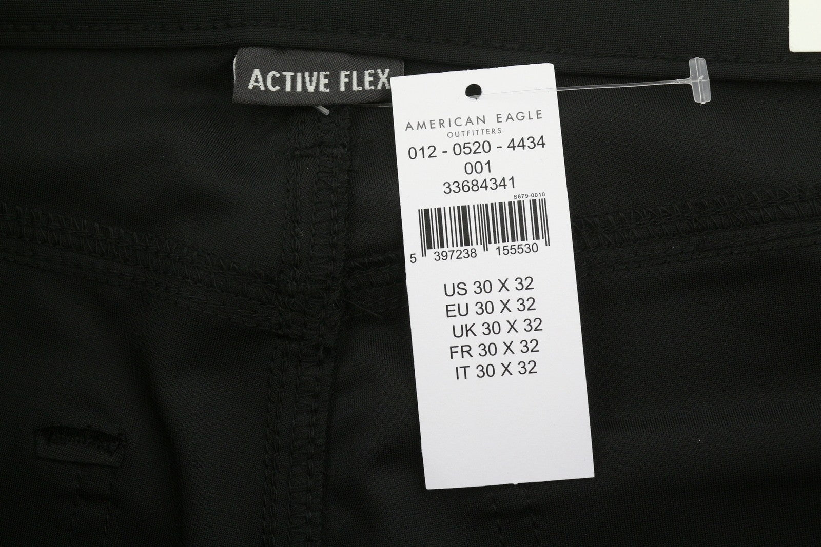 AMERICAN EAGLE OUTFITTERS Move-Free Slim Active Flex Men Trousers W30/L32 Black