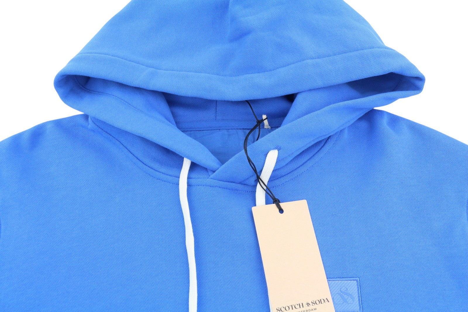 SCOTCH & SODA Men Hoodie M Blue Cotton Kangaroo Pucket Pull On