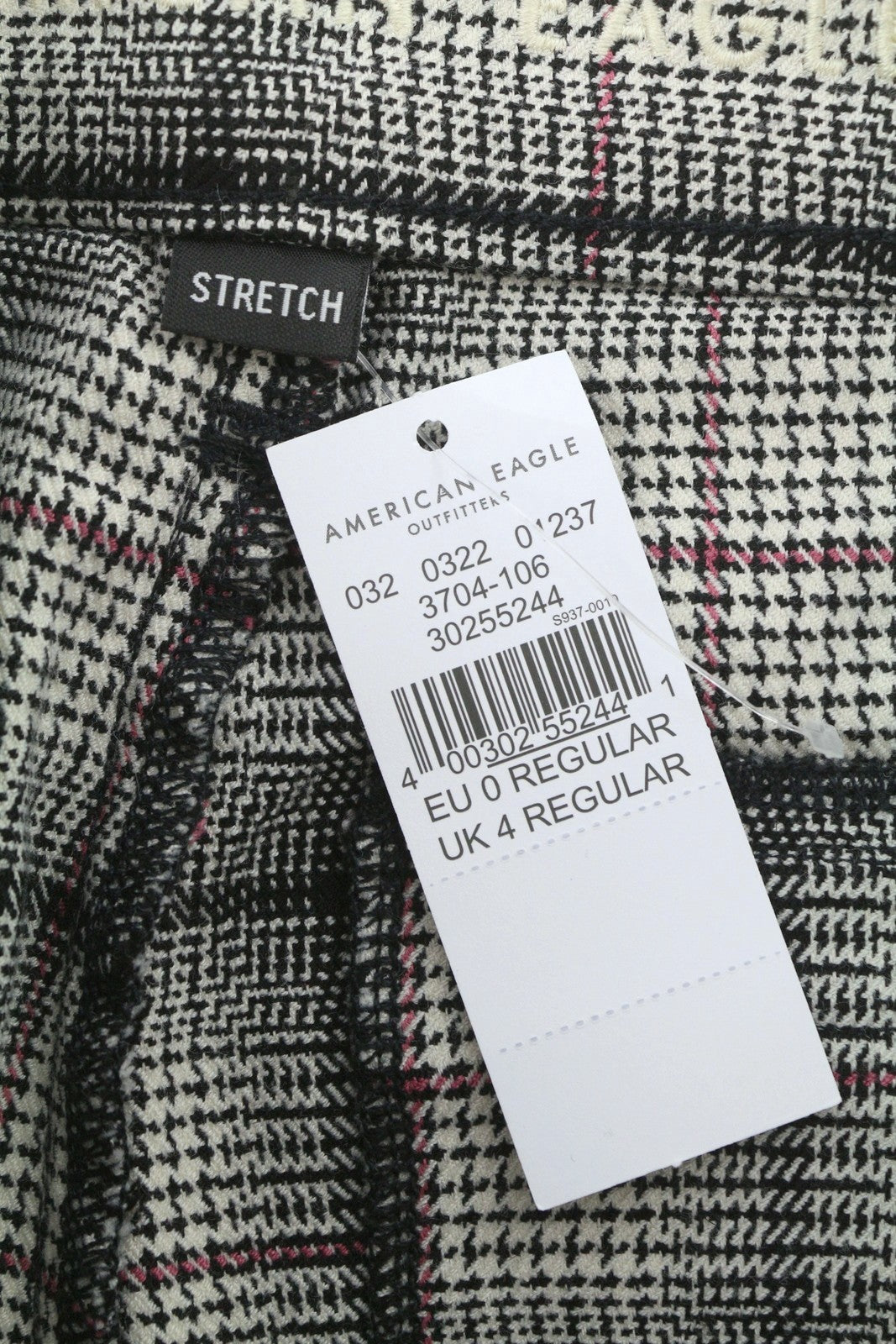 AMERICAN EAGLE OUTFITTERS Super Hi-Rise Skinny Stretch Women Trousers W25 Plaid