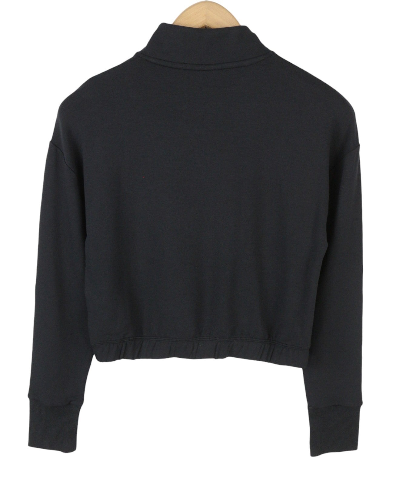 GYMSHARK Women Sweatshirt S Black Cropped Kangaroo Pocket Sports