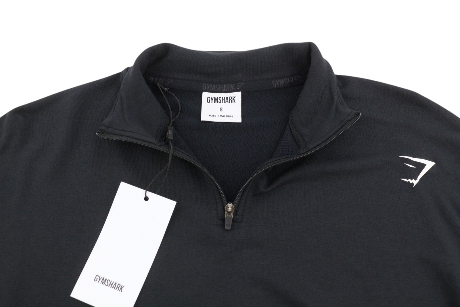 GYMSHARK Women Sweatshirt S Black Cropped Kangaroo Pocket Sports