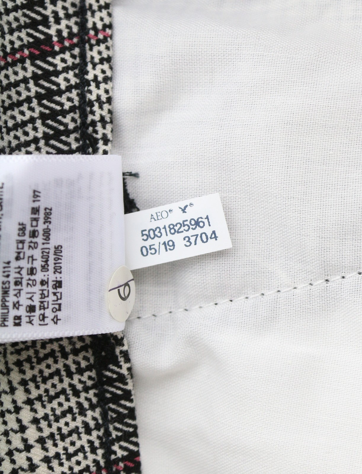 AMERICAN EAGLE OUTFITTERS Super Hi-Rise Skinny Stretch Women Trousers W31 Plaid