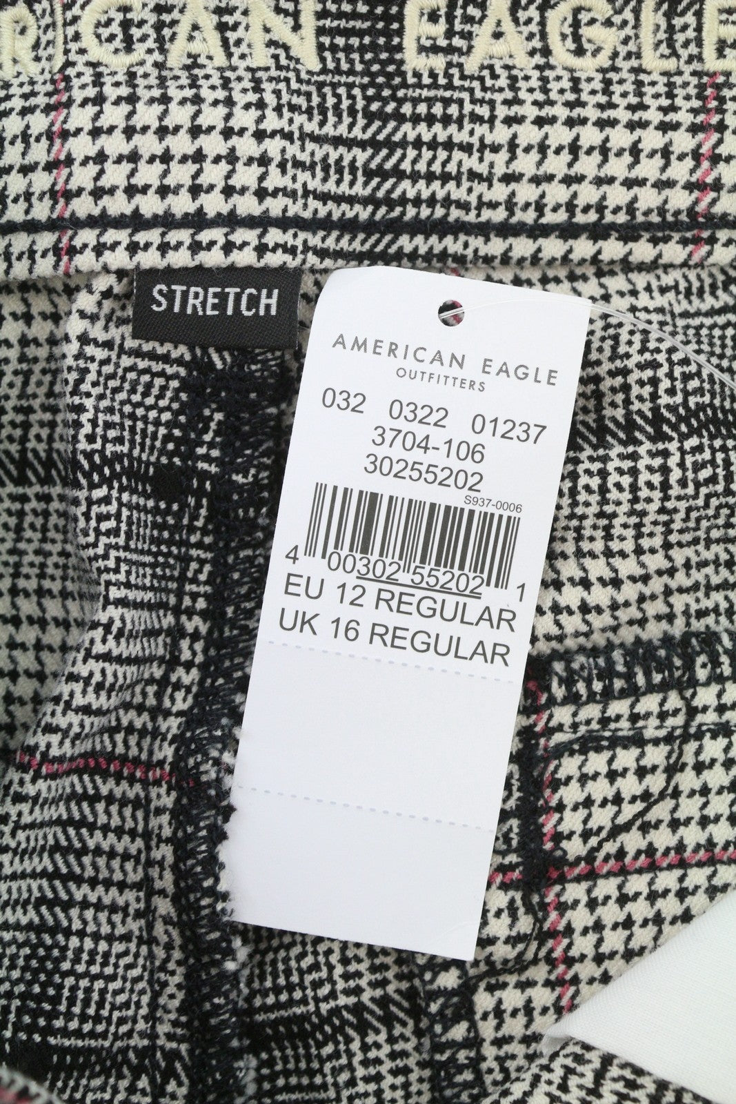 AMERICAN EAGLE OUTFITTERS Super Hi-Rise Skinny Stretch Women Trousers W31 Plaid