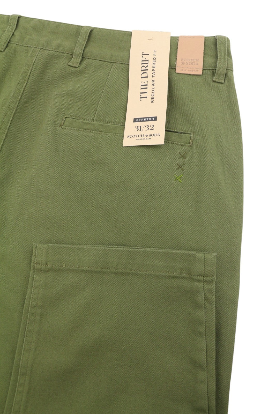 SCOTCH & SODA The Drift Men Trousers W31/L32 Green Regular Tapered Fit