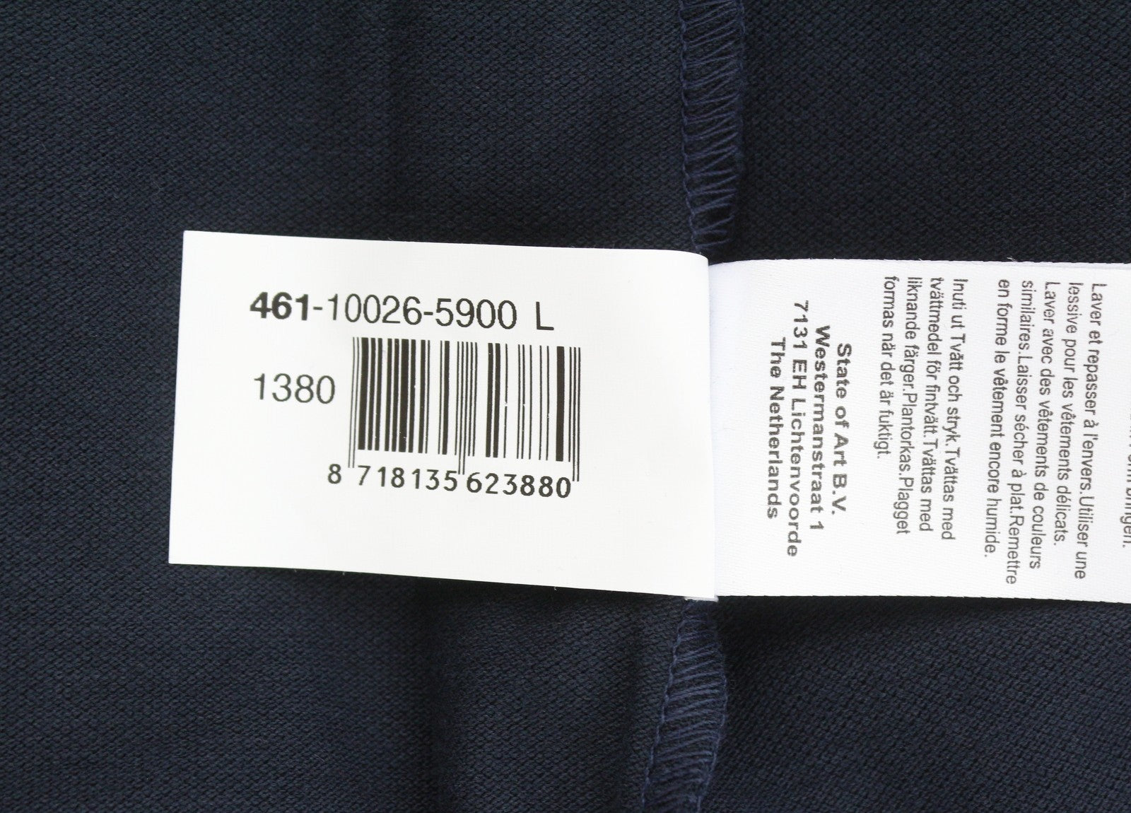 STATE OF ART Men Polos L Dark Blue Regular Fit Cotton Short Sleeve
