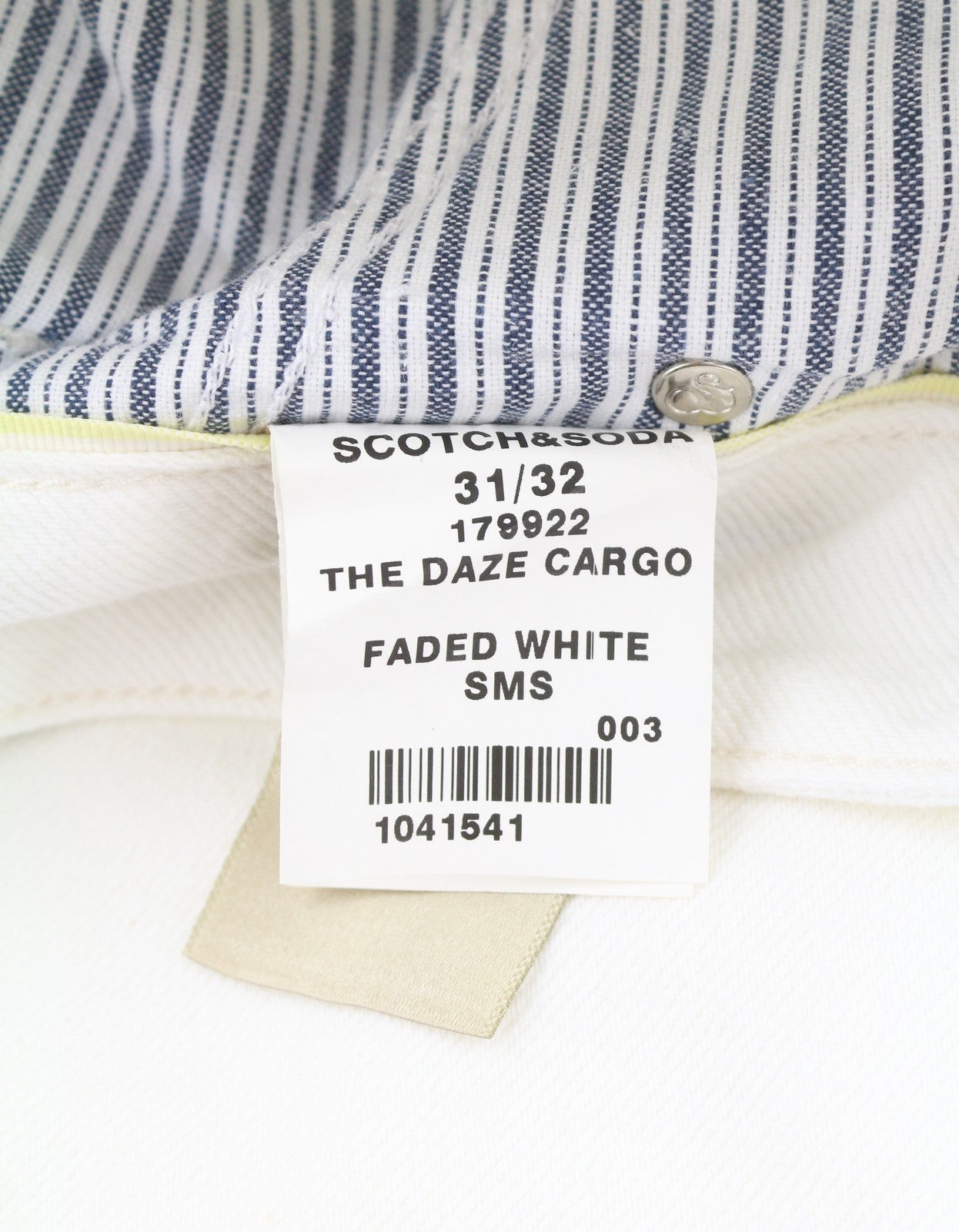 SCOTCH & SODA The Daze Men Jeans W31/L32 White Button Fly Wide Leg Cargo