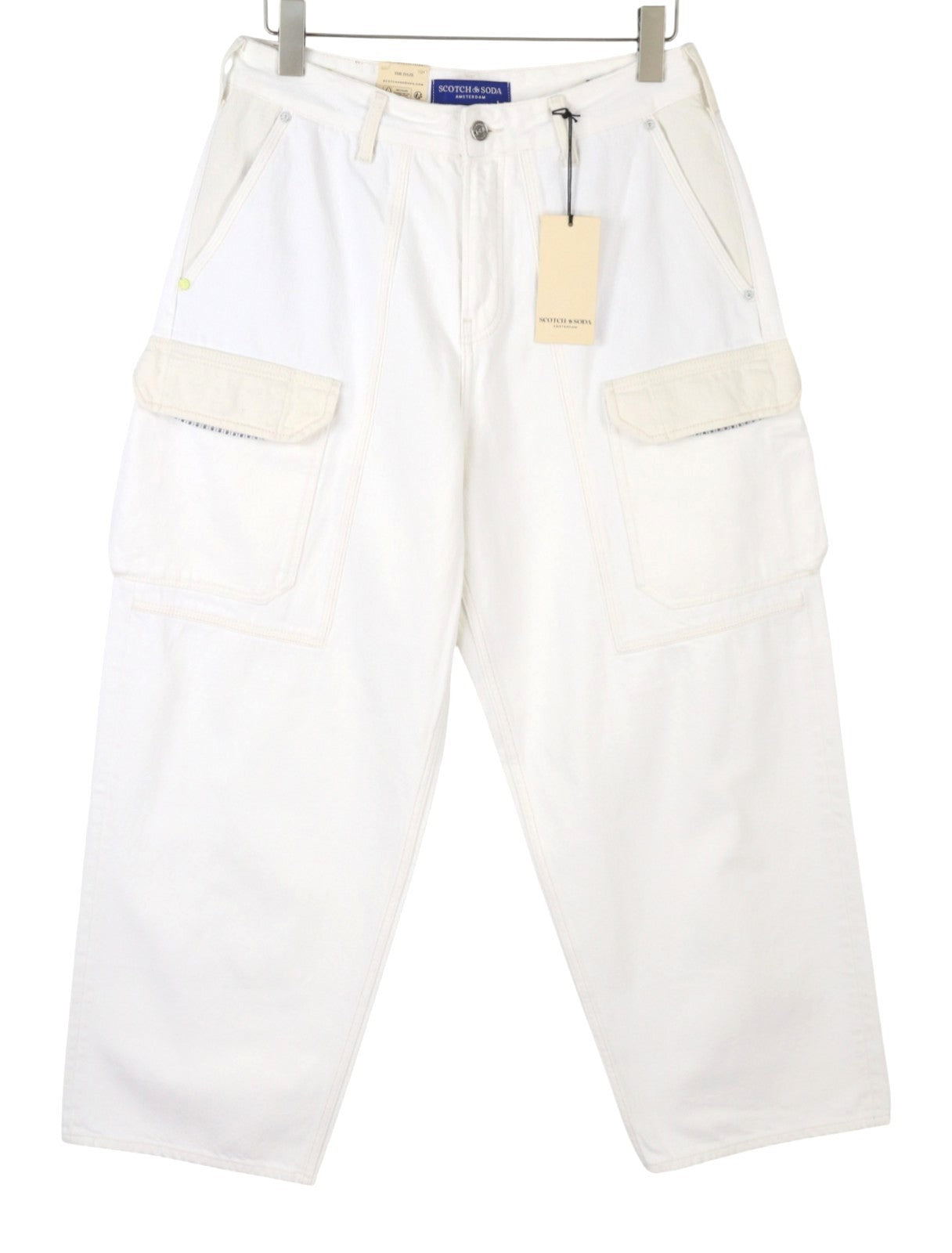 SCOTCH & SODA The Daze Men Jeans W31/L32 White Button Fly Wide Leg Cargo