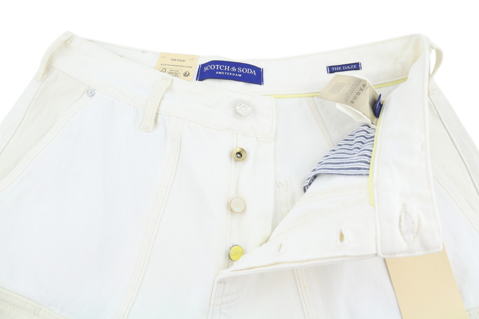 SCOTCH & SODA The Daze Men Jeans W31/L32 White Button Fly Wide Leg Cargo